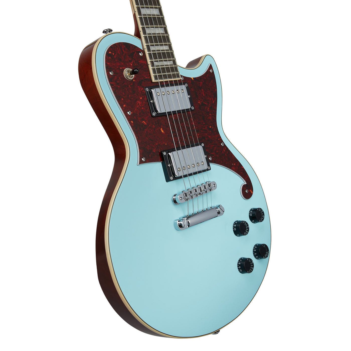 D’Angelico Premier Atlantic Electric Guitar with Stopbar Tailpiece, Sky Blue (DAPATLSBMCS)