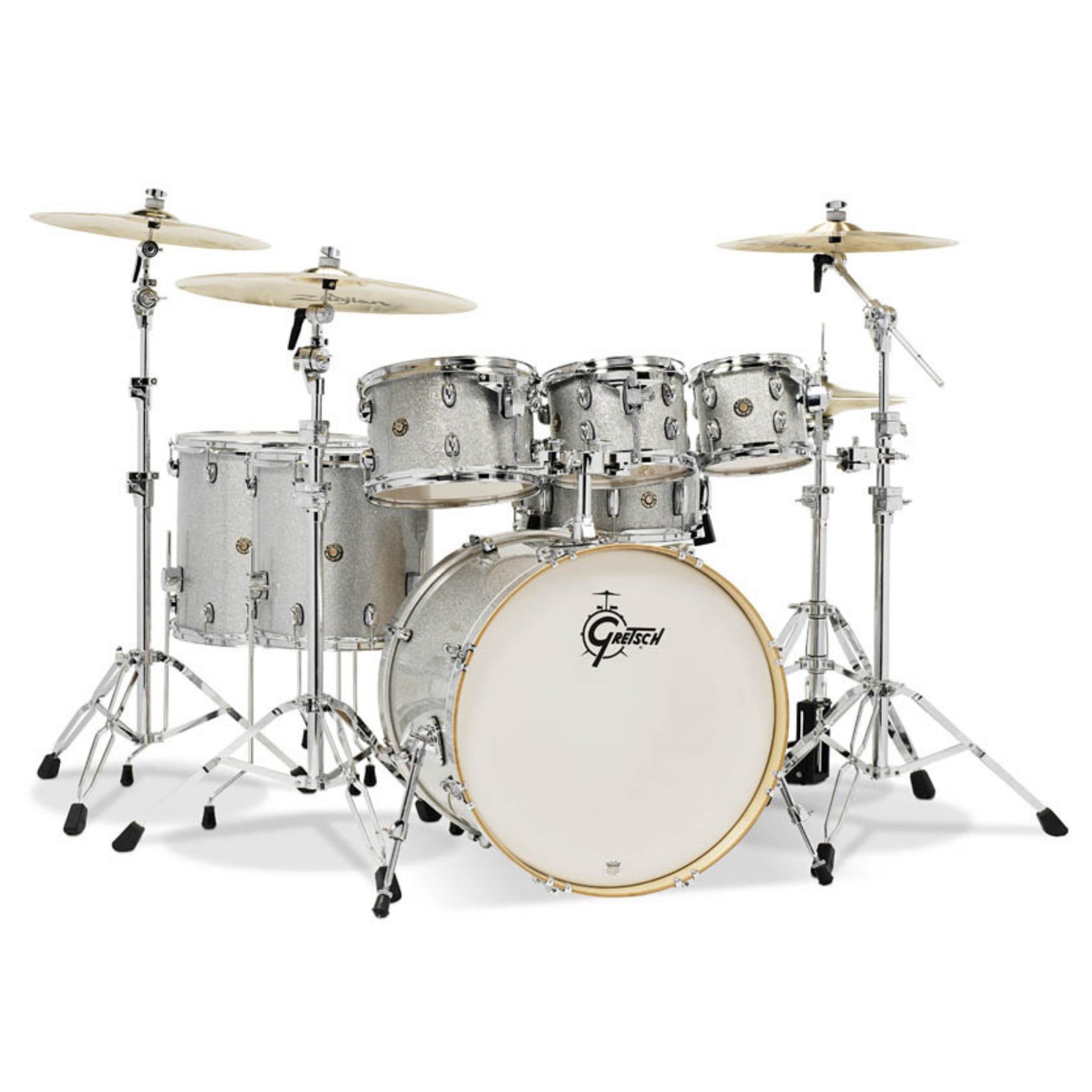 Gretsch Catalina Maple 7Piece Shell Pack 22" Bass Drum, Silver Spar Interstate Music