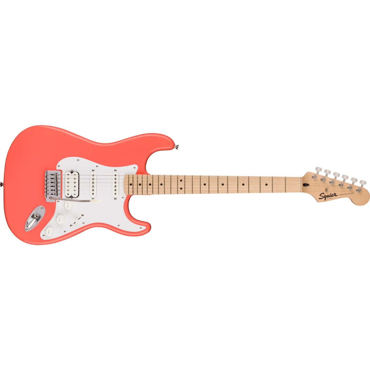 Squier Sonic Stratocaster HSS Electric Guitar, Tahitian Coral (0373202511)
