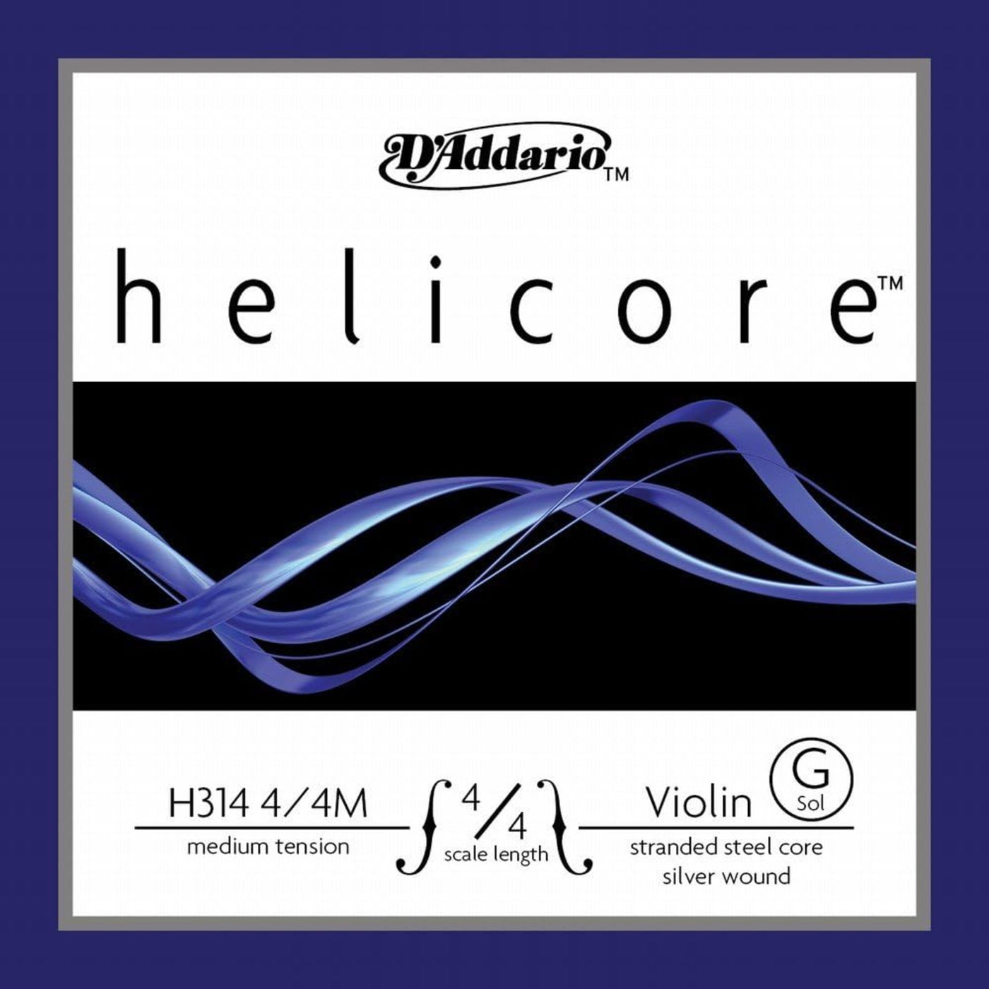 D’Addario Helicore Violin Single G String, 4/4 Scale, Medium Tension, 10-Pack