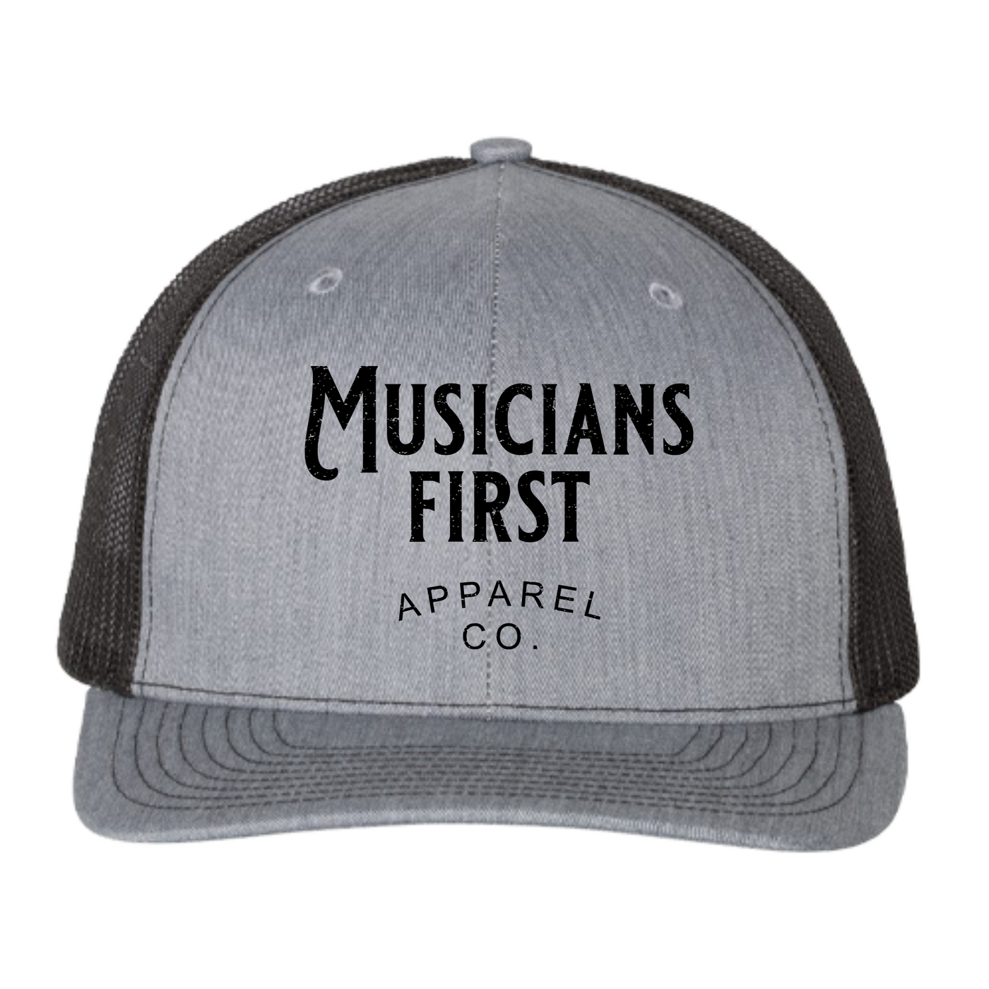 Musicians First Apparel Co. - Snap Back Hat: Gray/Black