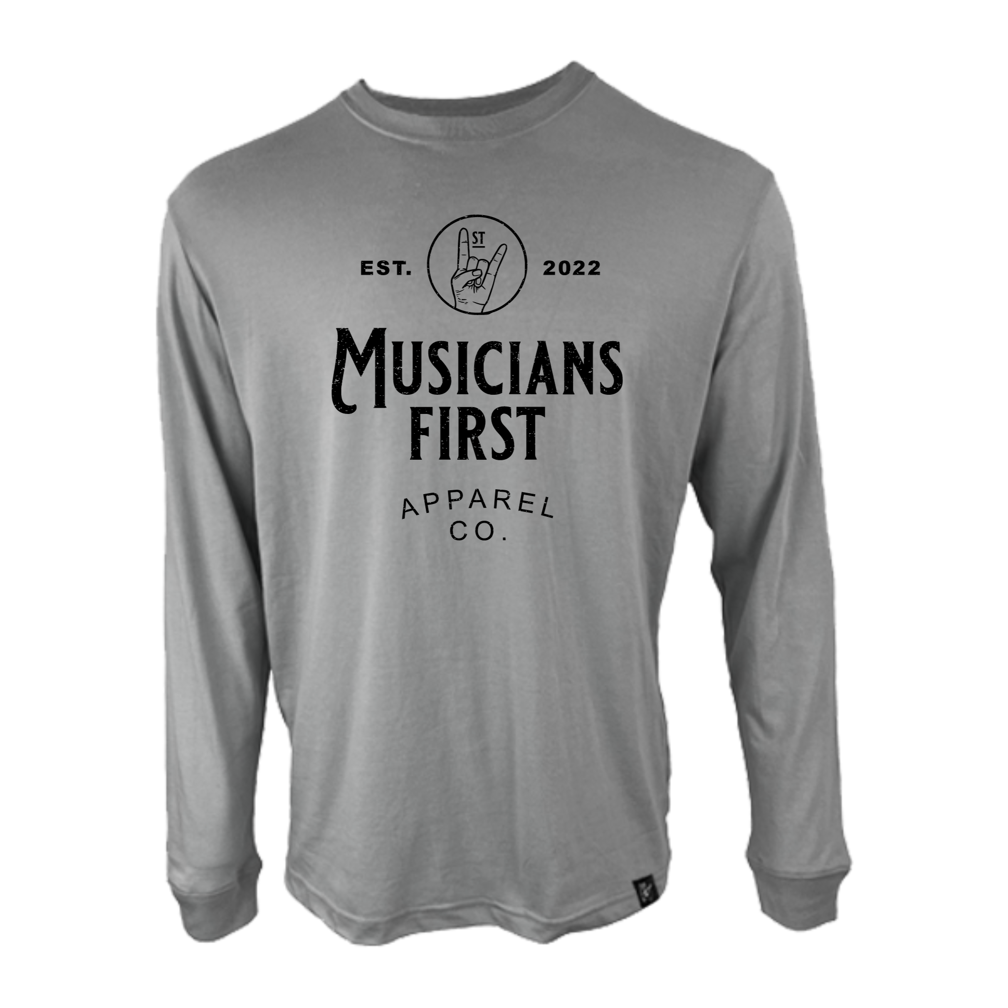 Musicians First Apparel Co. - Logo Long Sleeve Shirt: Solid Gray – Interstate Mu