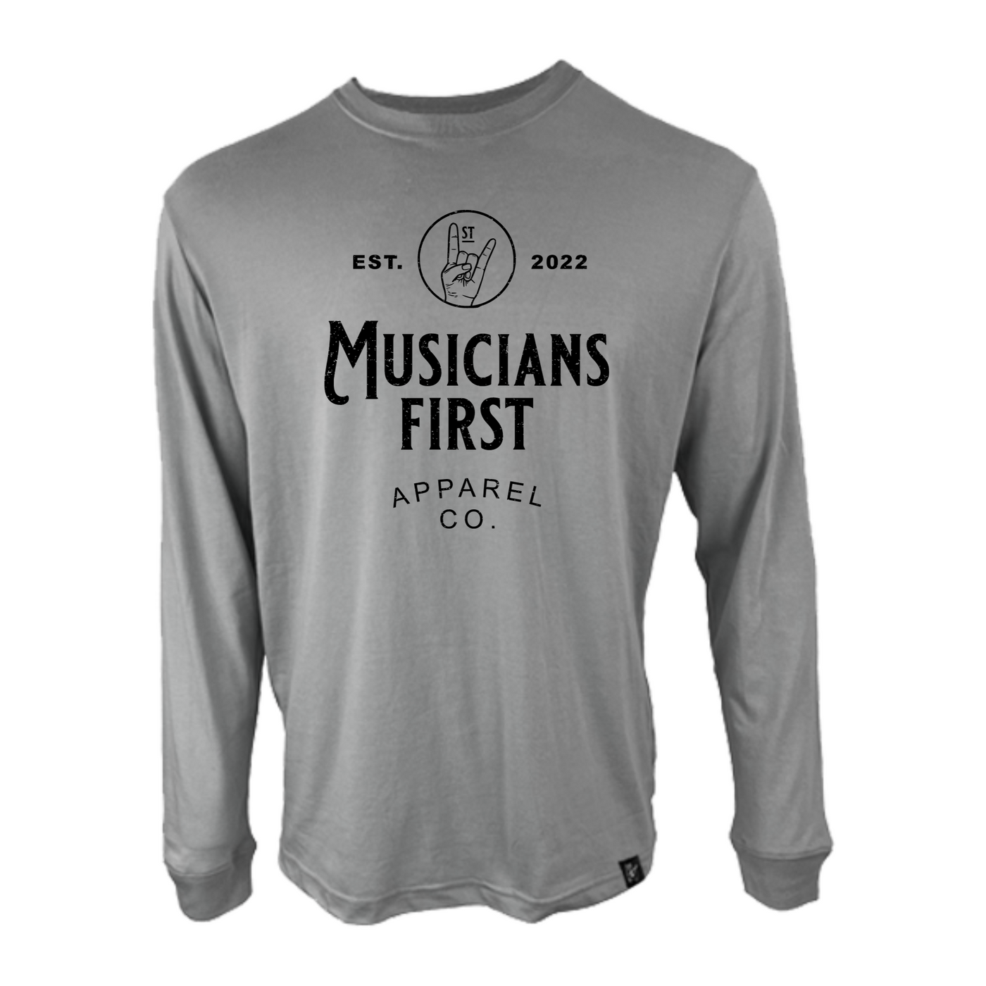 Musicians First Apparel Co. - Logo Long Sleeve Shirt: Solid Gray