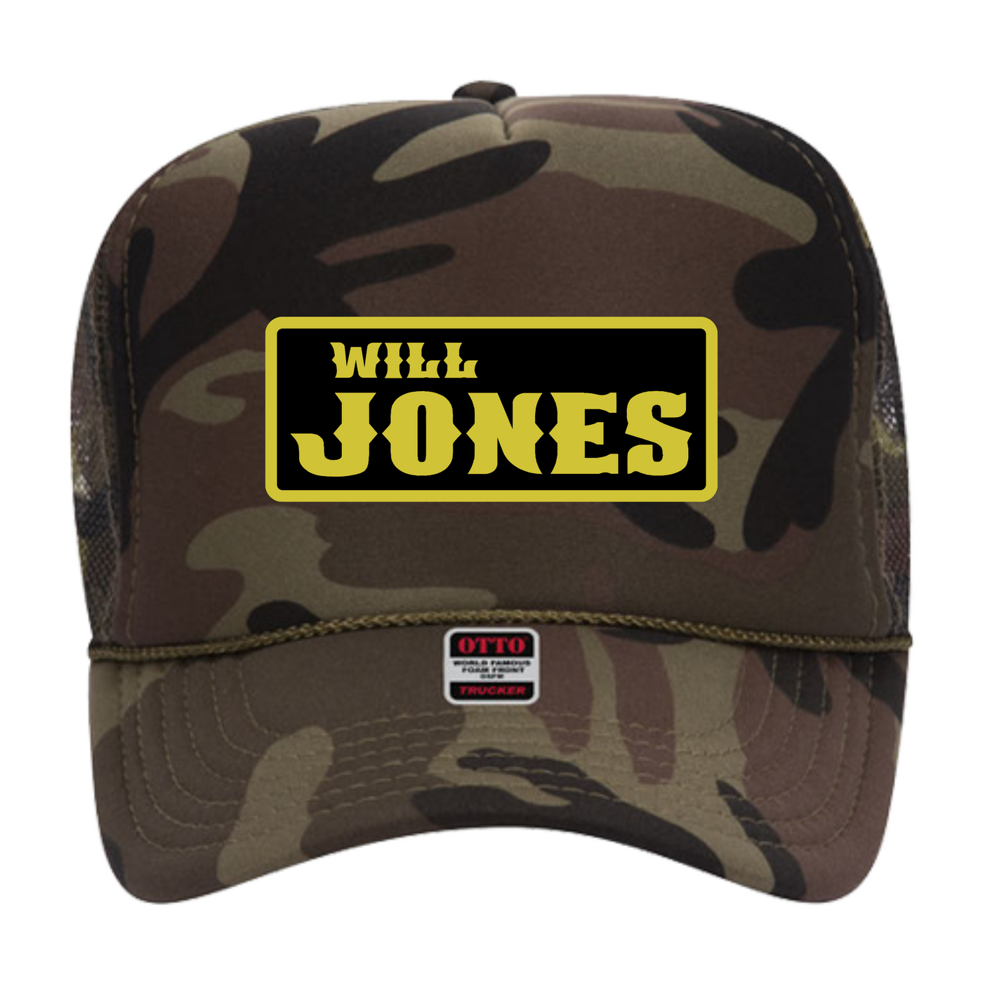 Will Jones - Patch Logo Trucker Hat: Camo