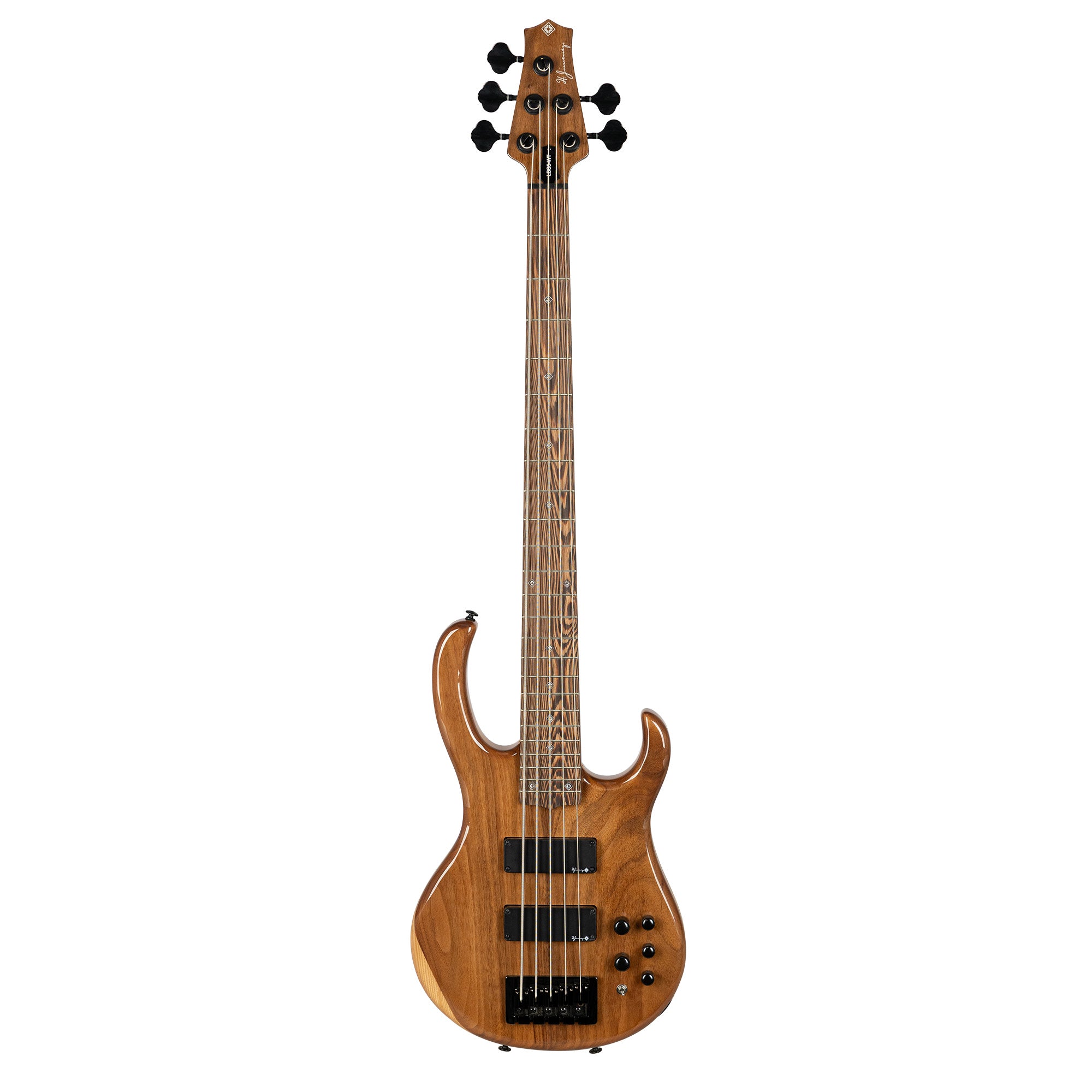 H. Jimenez 5 String Glossy Natural Walnut Top Bass Guitar With Deluxe – Intersta