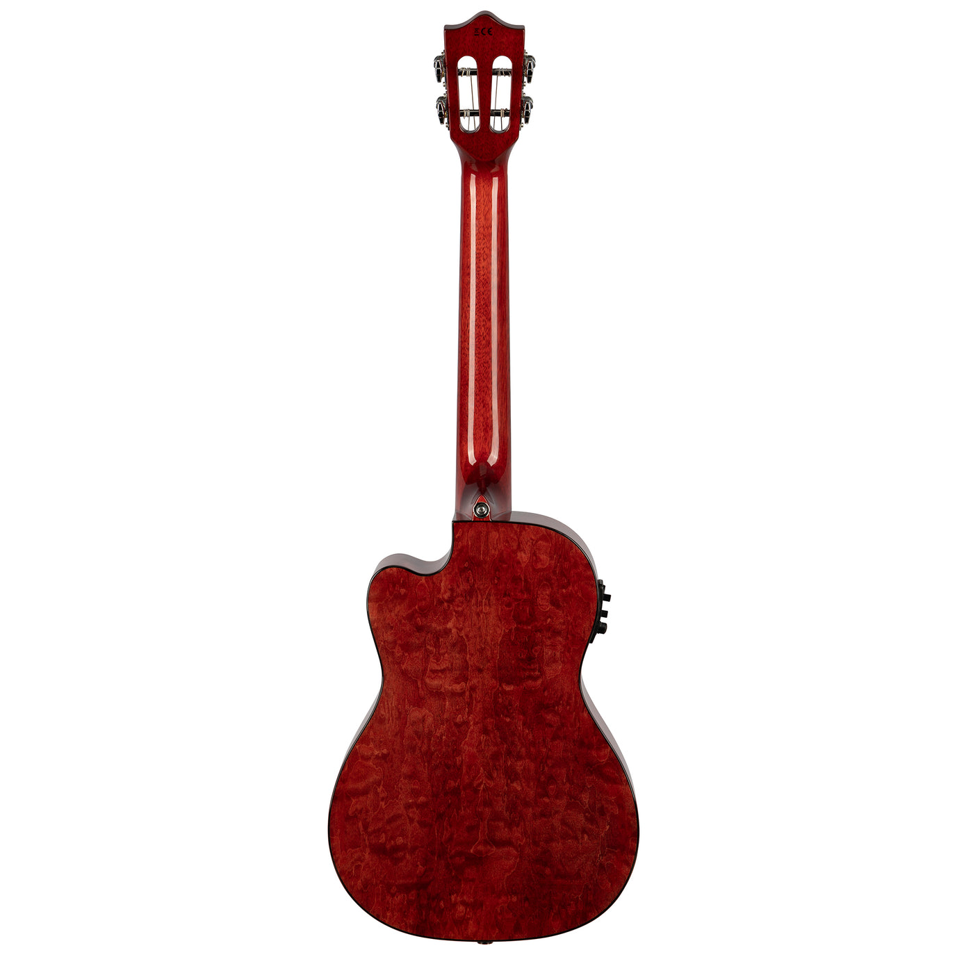 Lanikai Quilted Maple Red Stain Baritone A/E Ukulele with Foam Case