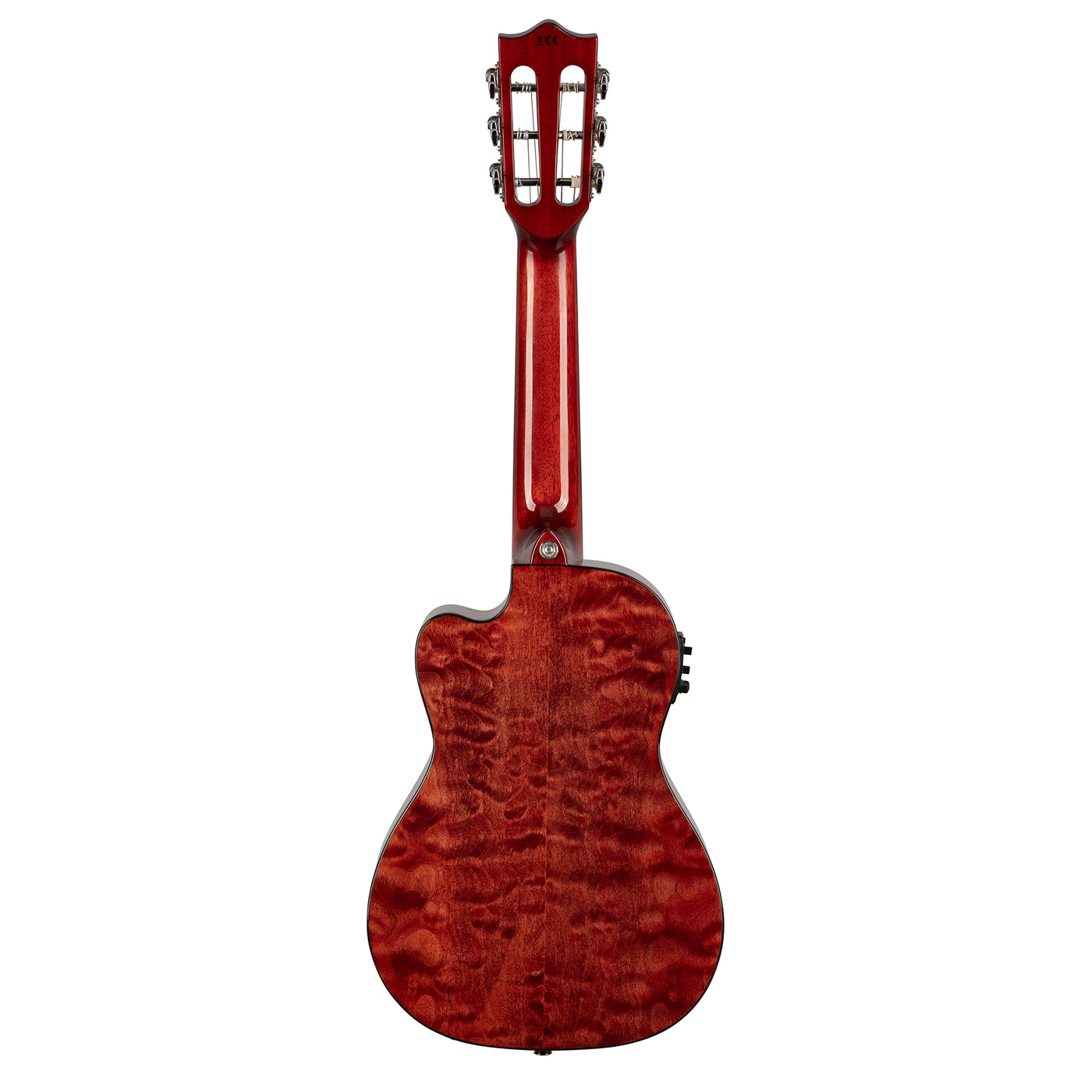 Lanikai Quilted Maple Red Stain Guitelele A/E Ukulele with Foam Case