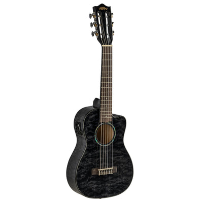 Lanikai Quilted Maple Black Stain Guitelele A/E Ukulele with Foam Case