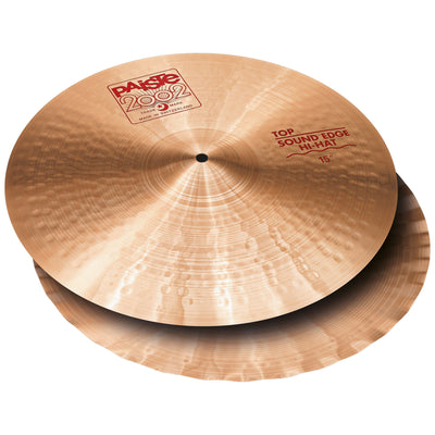 Paiste 1063115 Sound Edge Hi-Hat Cymbals, 2002 Series, Percussion Instrument for Drums, 15"
