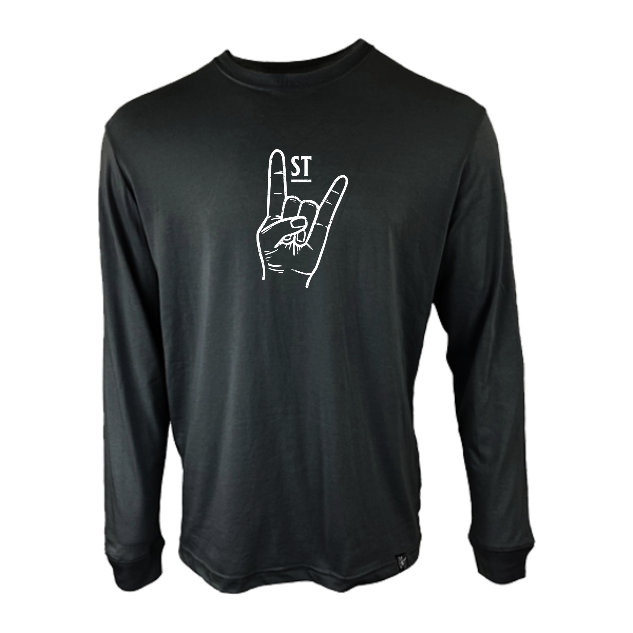 Musicians First Apparel Co. "Rock On" Logo Long Sleeve: Solid Black – Interstate