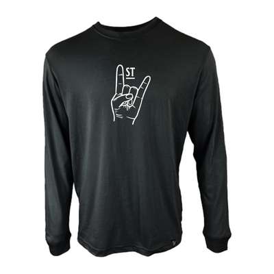 Musicians First Apparel Co. "Rock On" Logo Long Sleeve: Solid Black