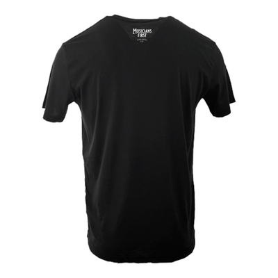 Musicians First Apparel Co. - "Rock On" Logo T-Shirt: Solid Black