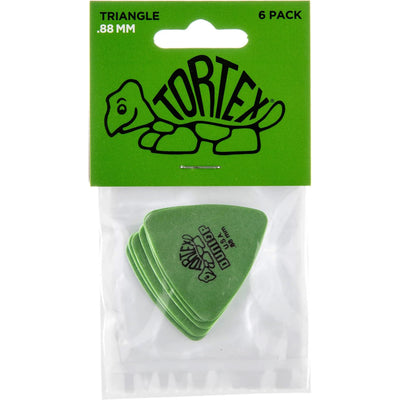 Dunlop Tortex Triangle Guitar Pick, .88mm, Green (6-Pack)