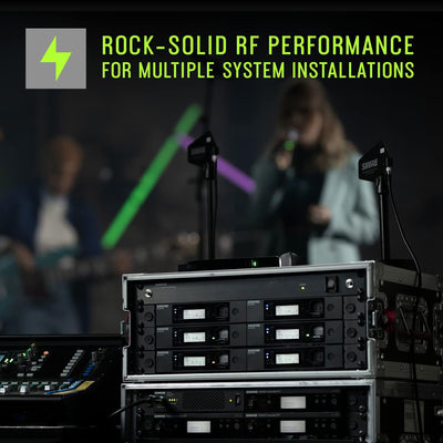Shure Dual Band Pro Digital Wireless Rack Mount Microphone System for Church, Karaoke, Half Rack, up to 16 Channels, SM58 Vocal Mic, 300 ft Range, 12 hr Battery (GLXD24R+/SM58-Z3)
