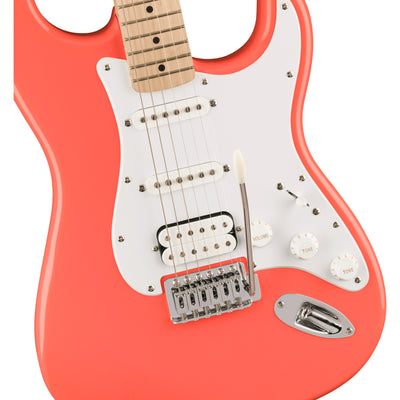 Squier Sonic Stratocaster HSS Electric Guitar, Tahitian Coral (0373202511)