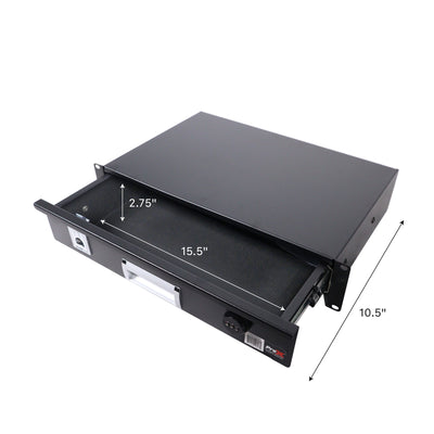 ProX T-2RD-12MK3 2U Rack Mount Drawer for Audio, DJ, & IT Server Rack Cases, Pro Audio Gear, Equipment Storage, 12" Depth