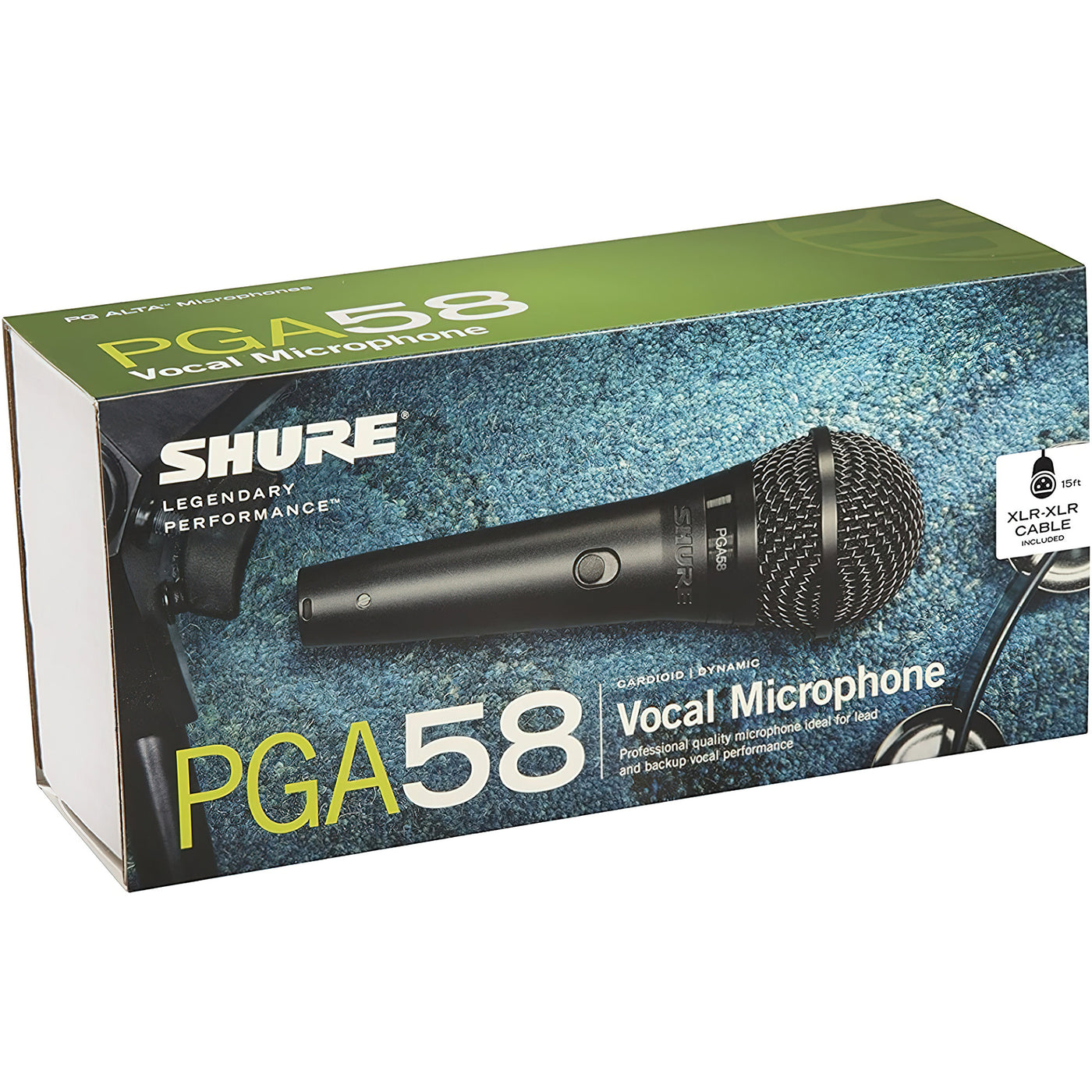 Shure Dynamic Microphone, Handheld Mic for Vocals with Cardioid Pick-up Pattern, Discrete On/Off Switch, Stand Adapter and Zipper Pouch (PGA58-XLR)
