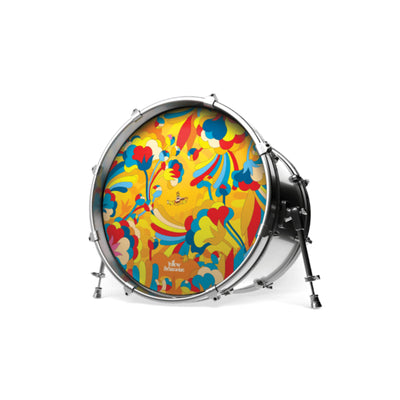 Evans INK22YELSUB-1 The Beatles Yellow Submarine Resonate Bass Drumhead for Drum Set, Primrose Prairie, 22 Inch