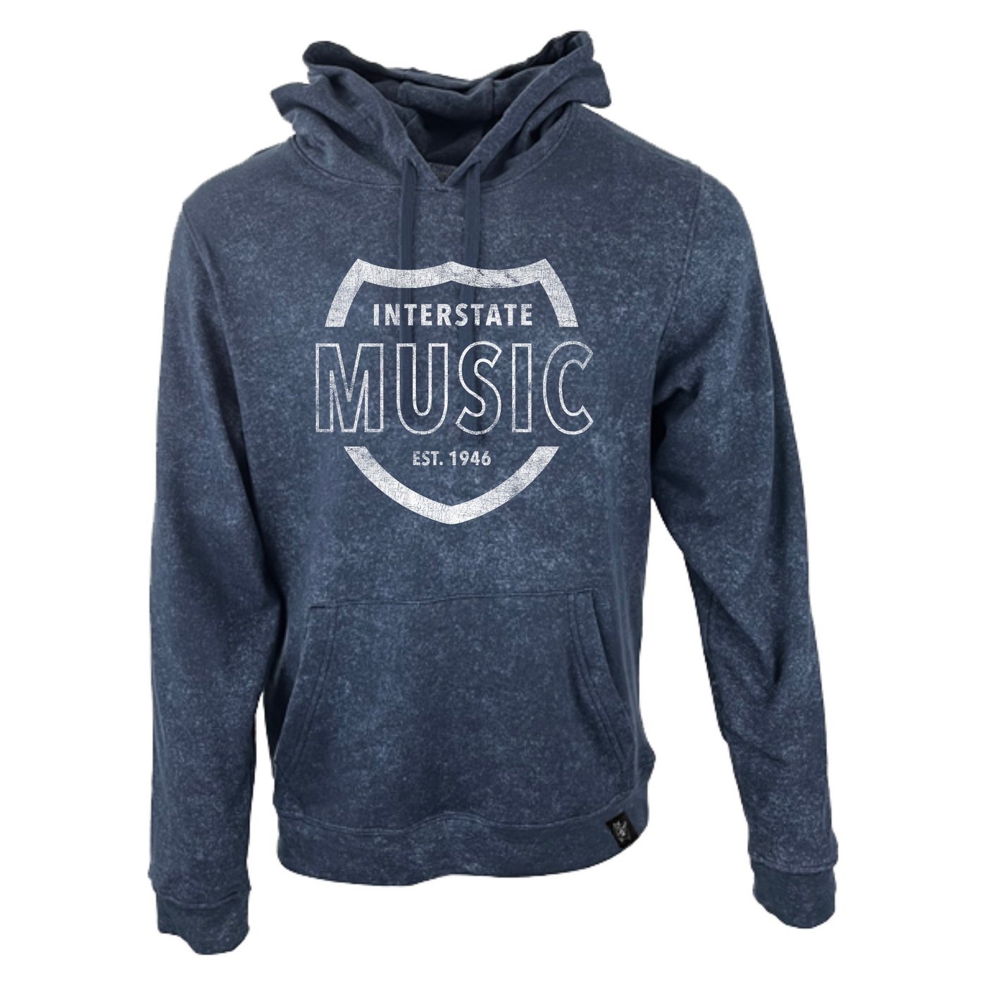 Interstate Music - White Badge Logo Hoodie - Vintage Navy