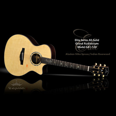 Kepma Elite All-Solid Grand Auditorium Guitar, Natural Finish