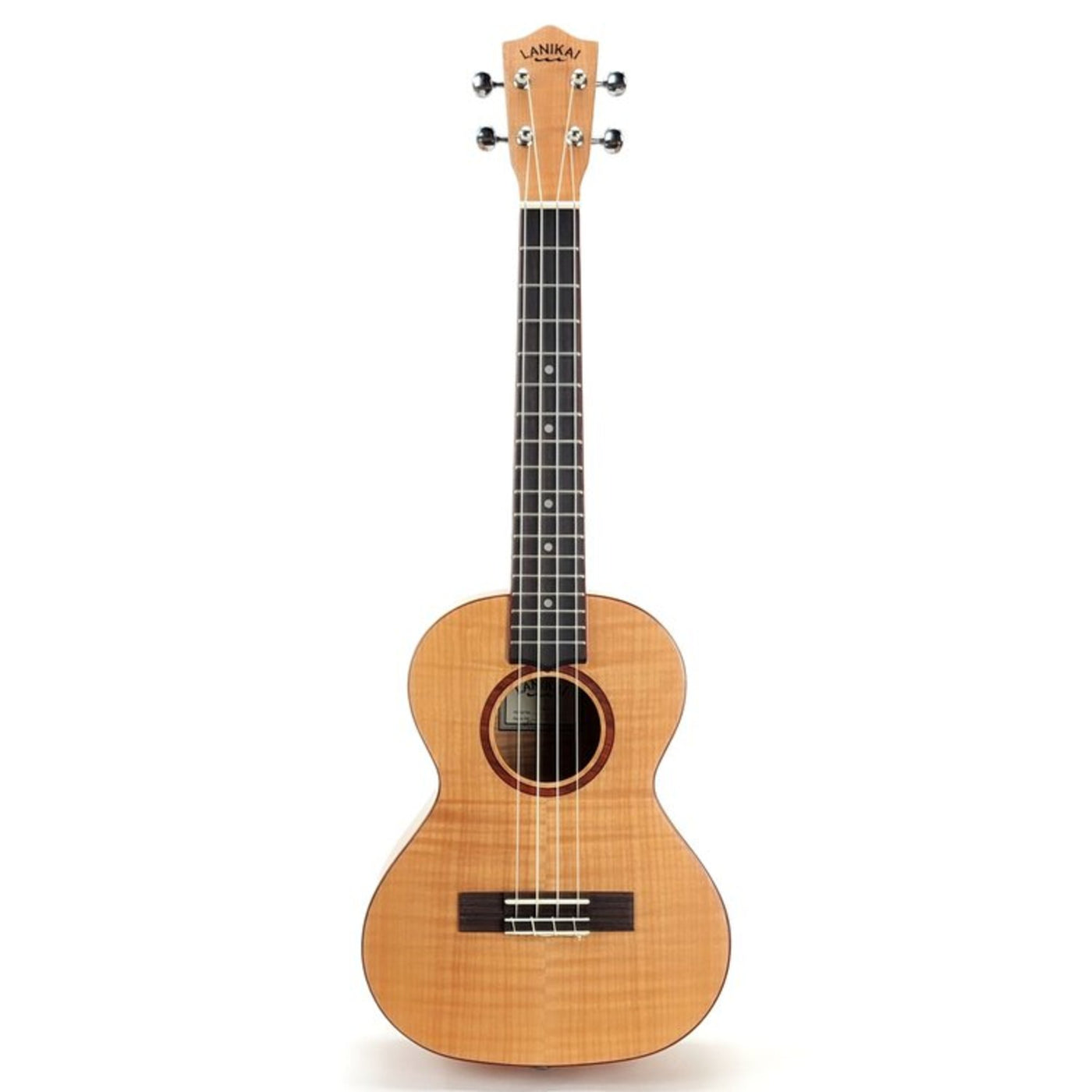 Lanikai FM-T 4 String Ukulele, Tenor Flame Maple Ukulele, with Walnut Fingerboard, Natural