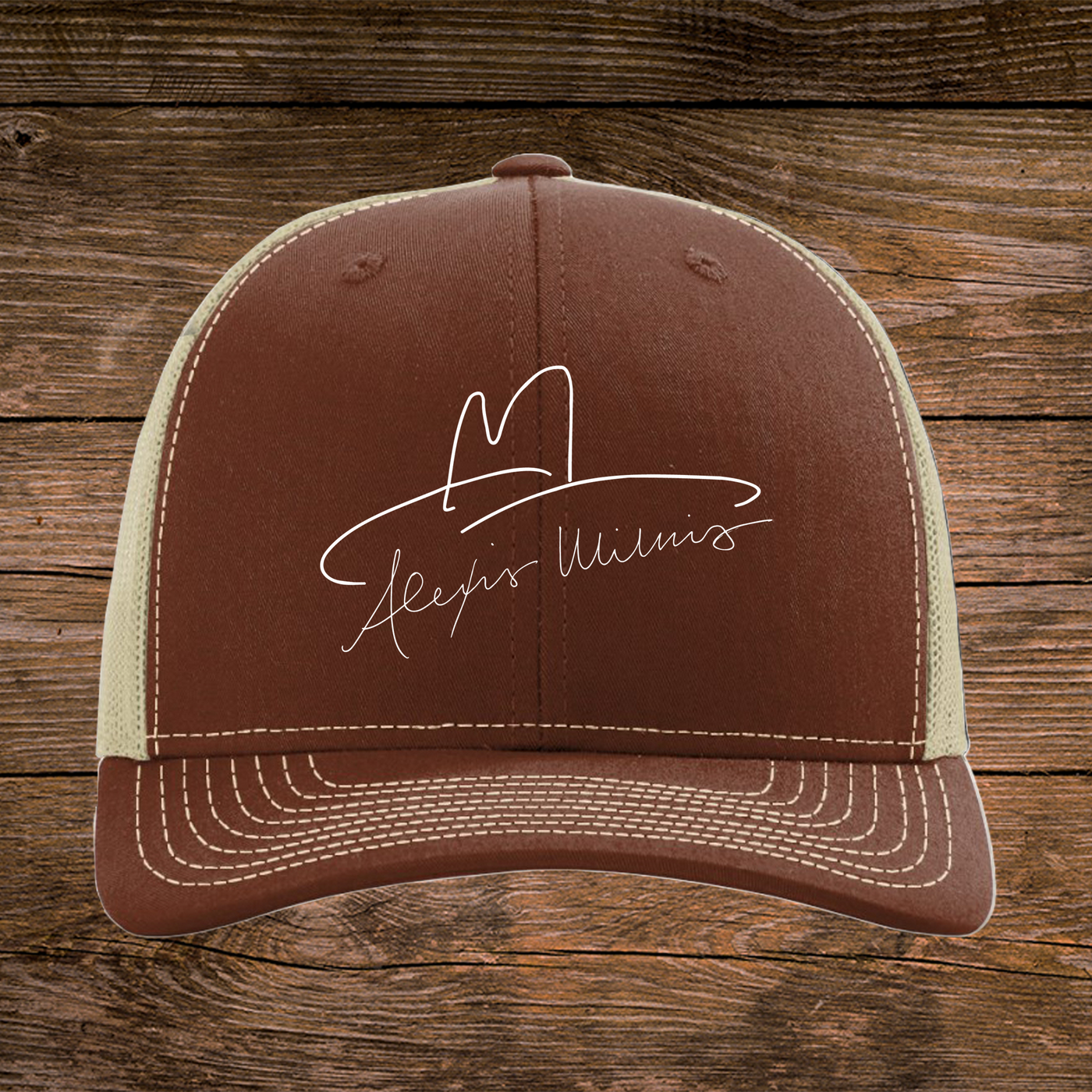 Alexis Wilkins Mid-Profile Hat, Brown/Khaki- Alexis Wilkins Official Merchandise