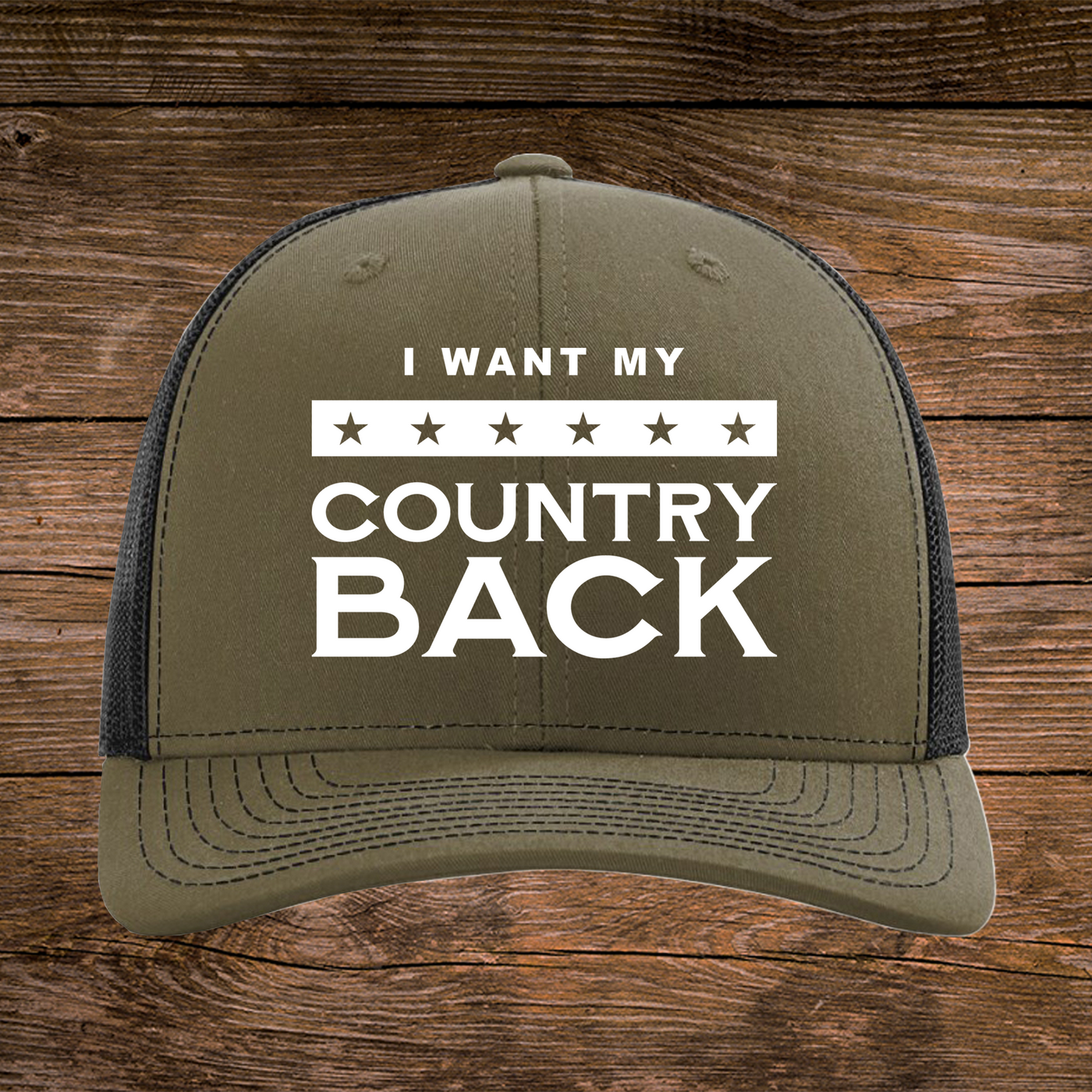 COUNTRY BACK Mid-Profile Hat, Army Green - Alexis Wilkins Official Merchandise