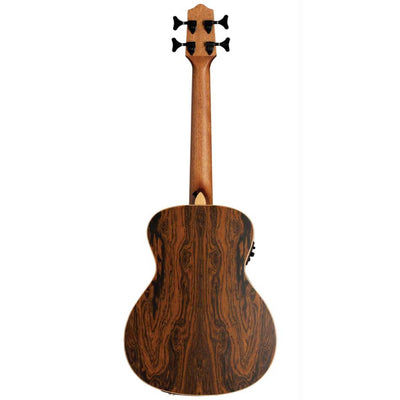 Lanikai 4 String Ukulele, Figured Bocote Bass, Acoustic Electric Ukulele with Ovangkol Fretboard (FB-EBU)