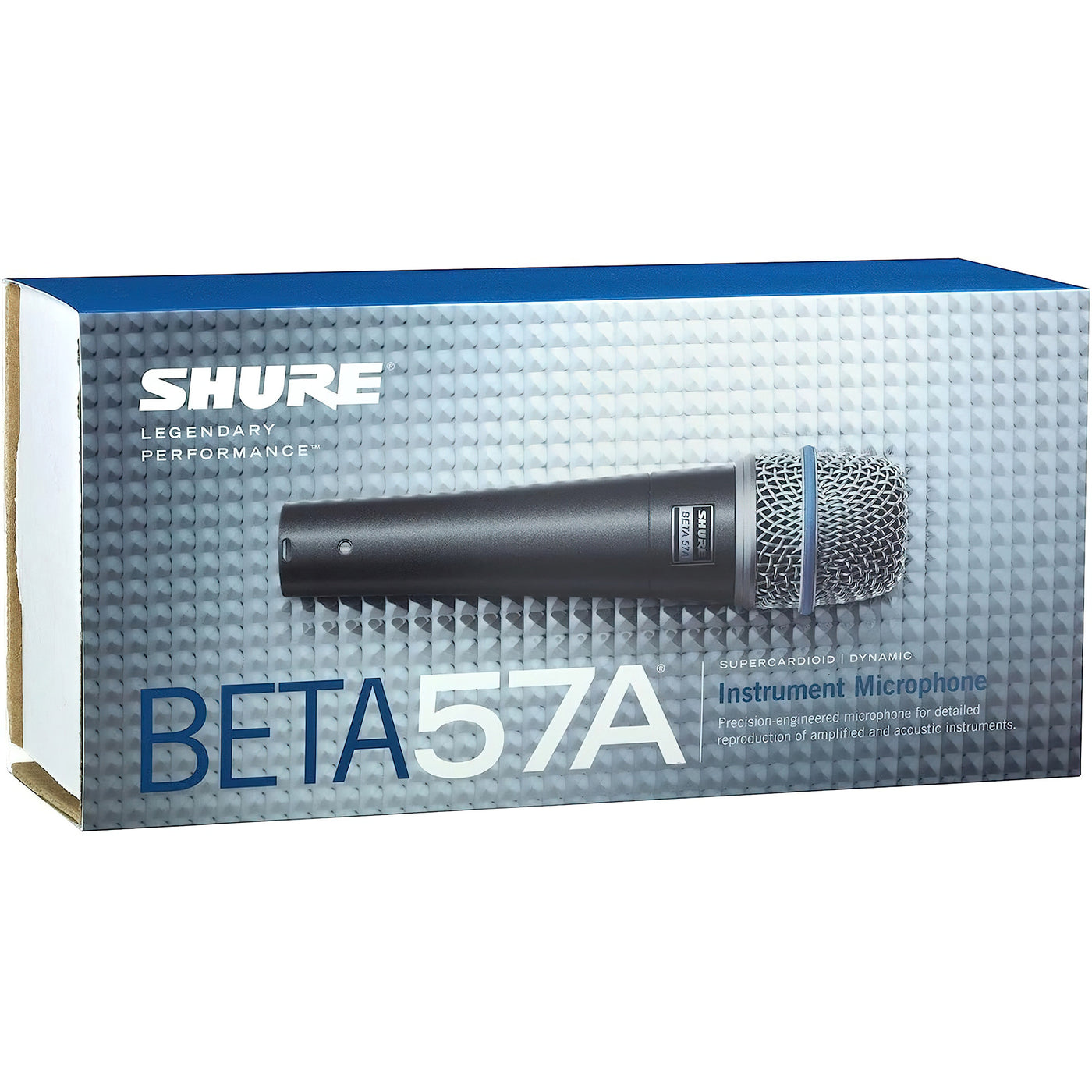 Shure Instrument Microphone, Supercardioid Dynamic Mic for Vocal and Instrumental Applications with High Output Neodymium Element, Durable Steel Mesh Grille and Shock Mount (BETA 57A)