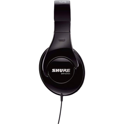 Shure Professional Quality Headphones for Home Recording & Everyday Listening, 40mm Neodymium Dynamic Drivers for Full Bass and Detailed Highs, Threaded 1/4" (6.3 mm) Nickel-Plated Adapter (SRH240A-BK)