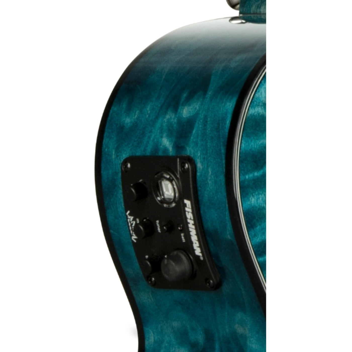 Lanikai QM-BLCET 4 String Ukulele, Tenor Quilted Maple Ukulele with Cutaway and Fishman Kula Electronics , Blue Stain