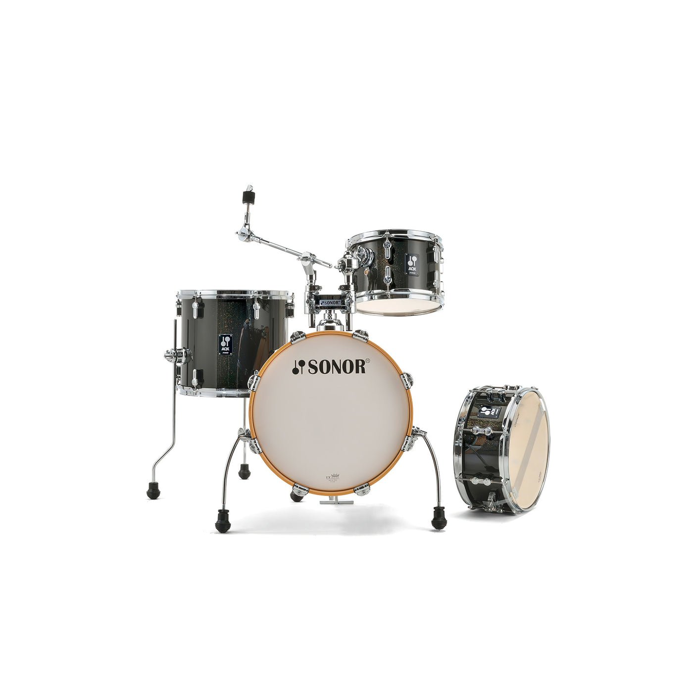 Sonor AQX Jungle 4-piece Shell Pack, Black Midnight Sparkle (AQX-JUNGLEWMBMS)