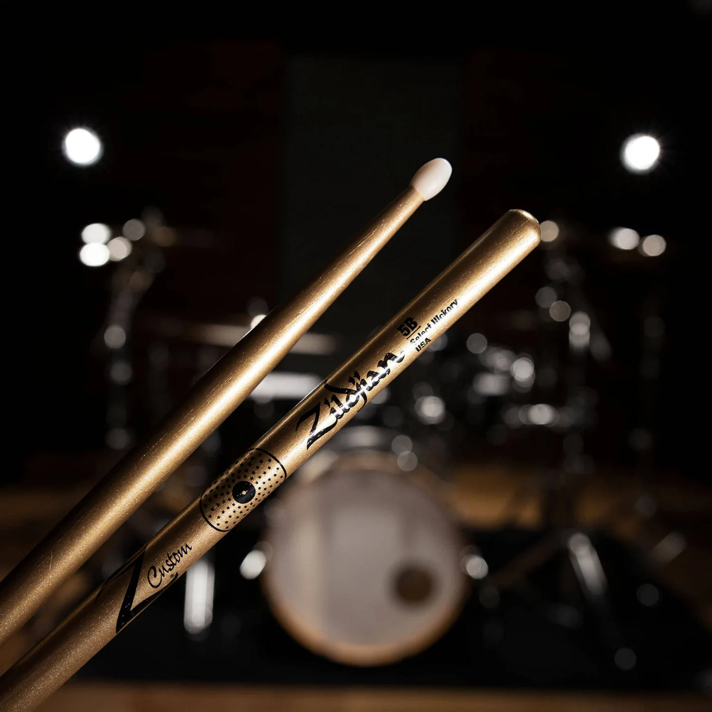 Zildjian Z Custom Limited-Edition Drumsticks - 5B, Nylon Tip, Gold Chroma (Z5BCGN-ZC)