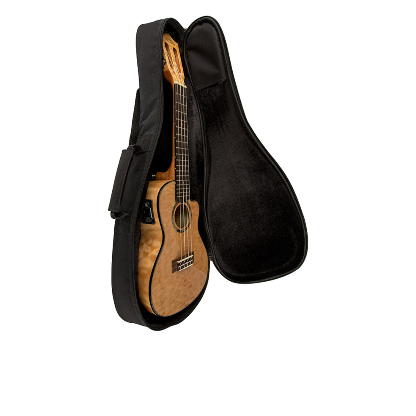 Lanikai Ukulele Case, Durable Black Nylon Exterior with Thick Padded Interior, Soprano (TKB-S)