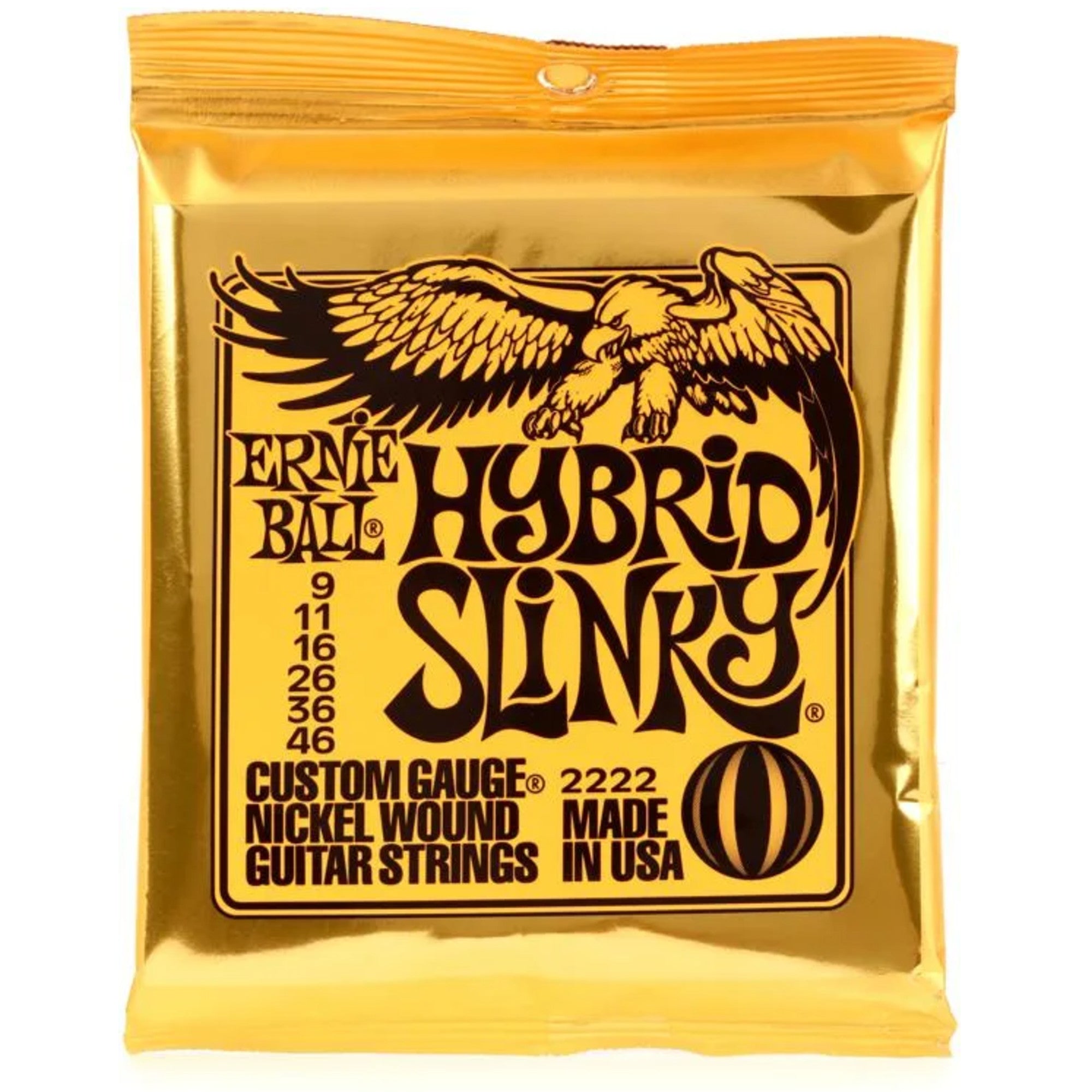Ernie Ball Hybrid Slinky Nickel Wound Electric Guitar Strings, 9-46 Ga – Interst