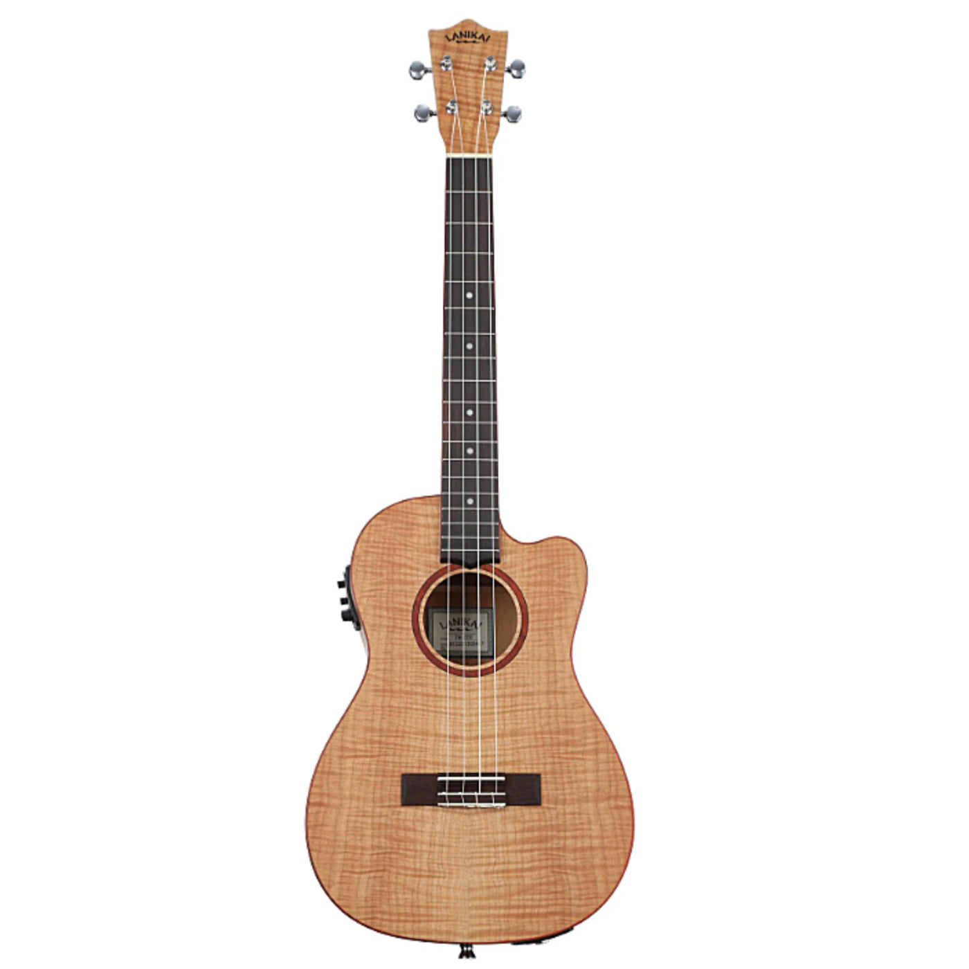 Lanikai FM-CET 4 String Ukulele, Electric Tenor Cutaway Flame Maple Ukulele, with Fishman Kula Preamp