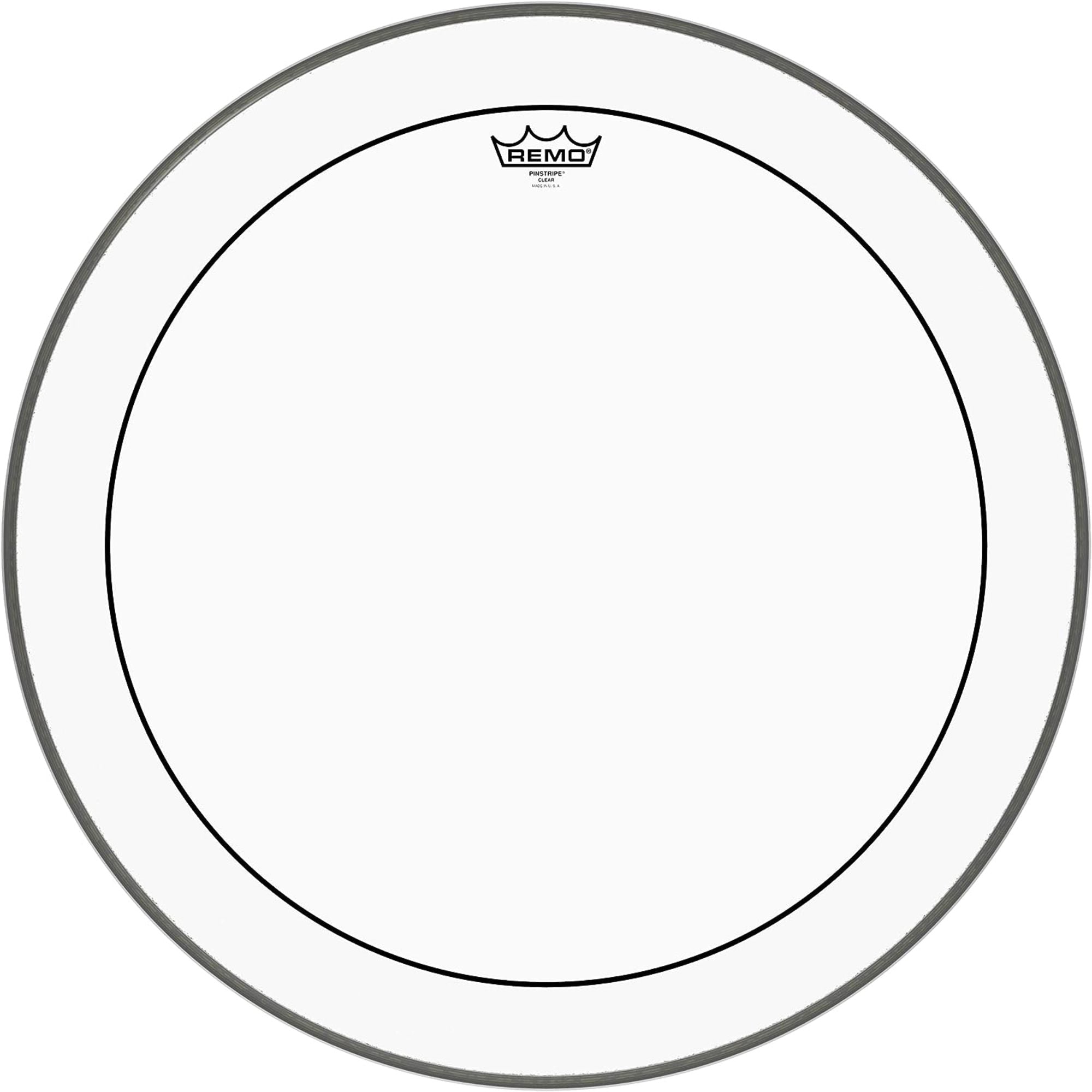 Remo PS1324-00 Clear Pinstripe Bass Drum Head (24") – Interstate Music