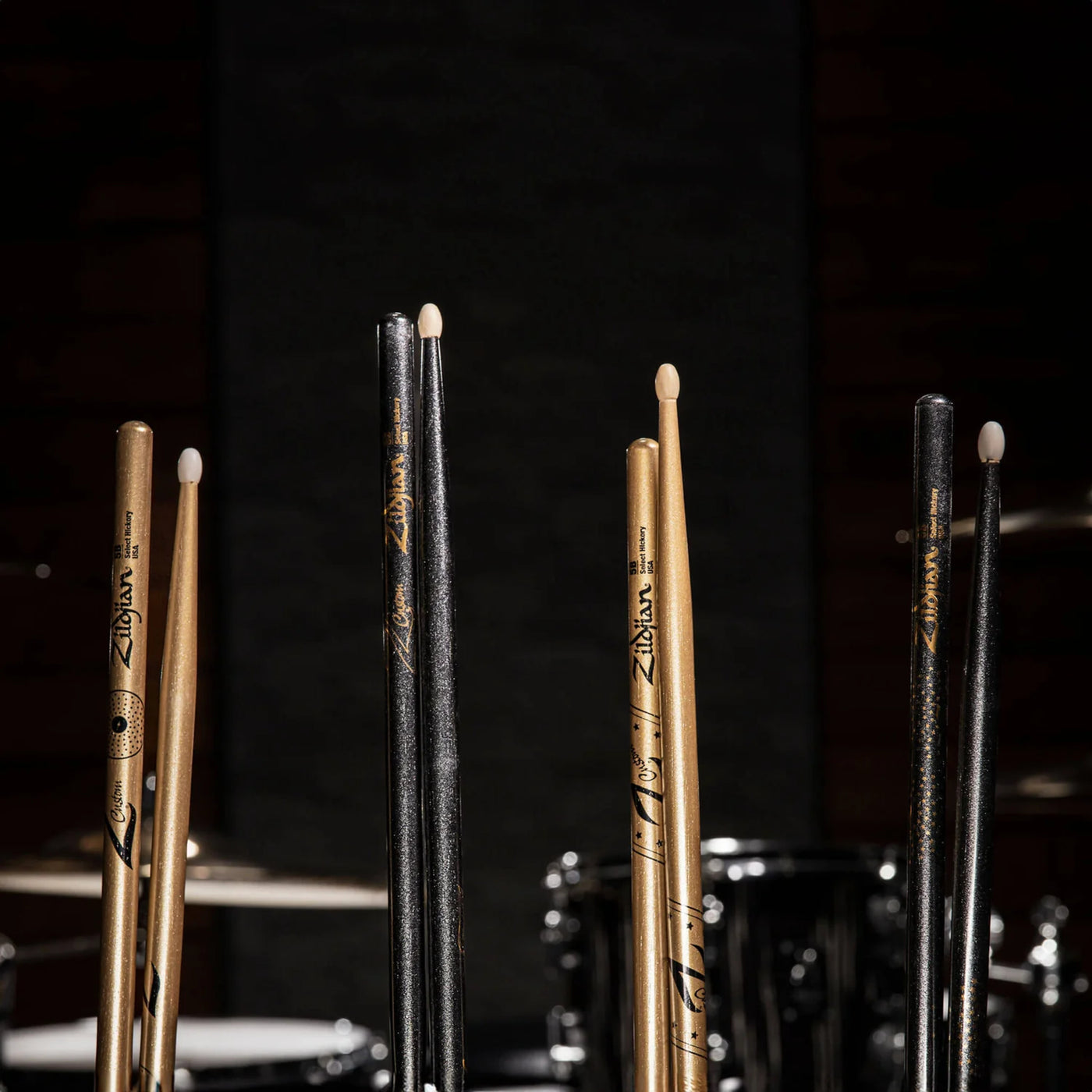 Zildjian Z Custom Limited-Edition Drumsticks - 5A, Wood Tip, Black Chroma (Z5ACB-ZC)