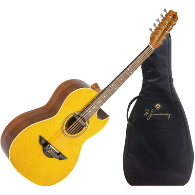 H. Jimenez LBQ1EGT El Esta'ndar Acoustic-Electric Guitar, Bajo Quinto Gold Sparkle, With Cutaway and Electronics