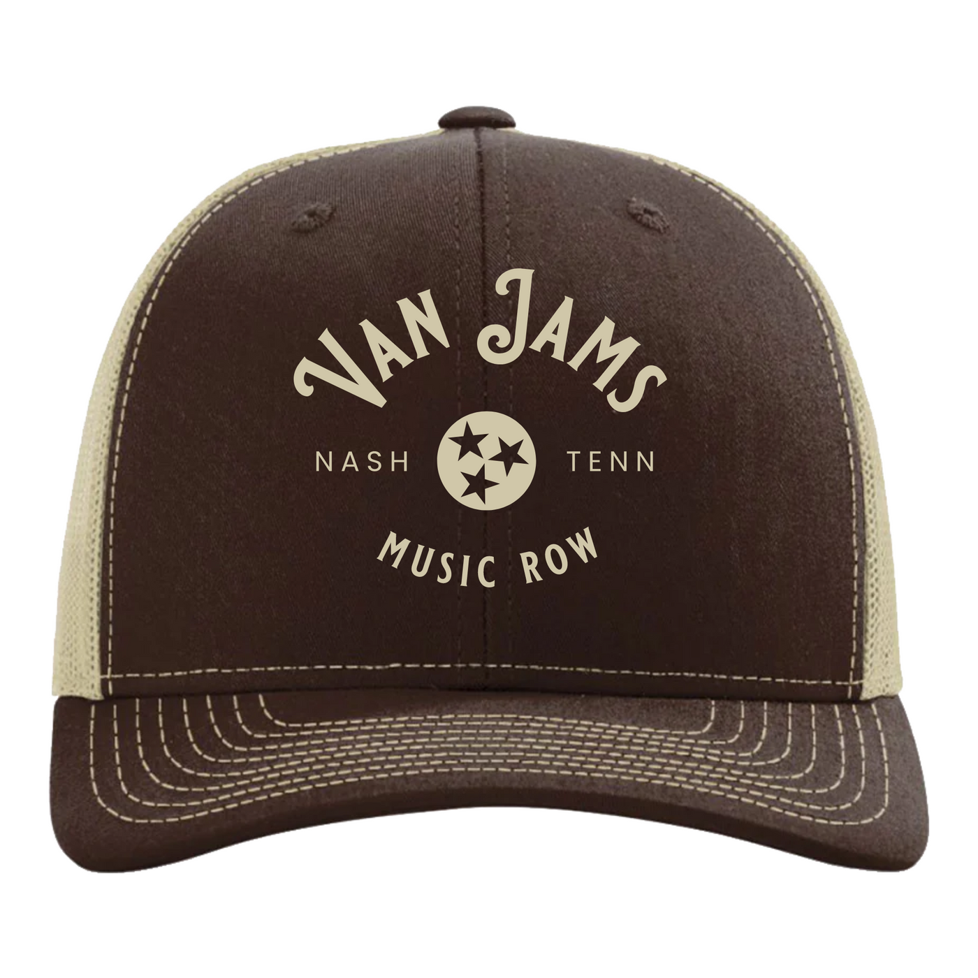 VAN JAMS - SNAP BACK HAT: BROWN/KHAKI