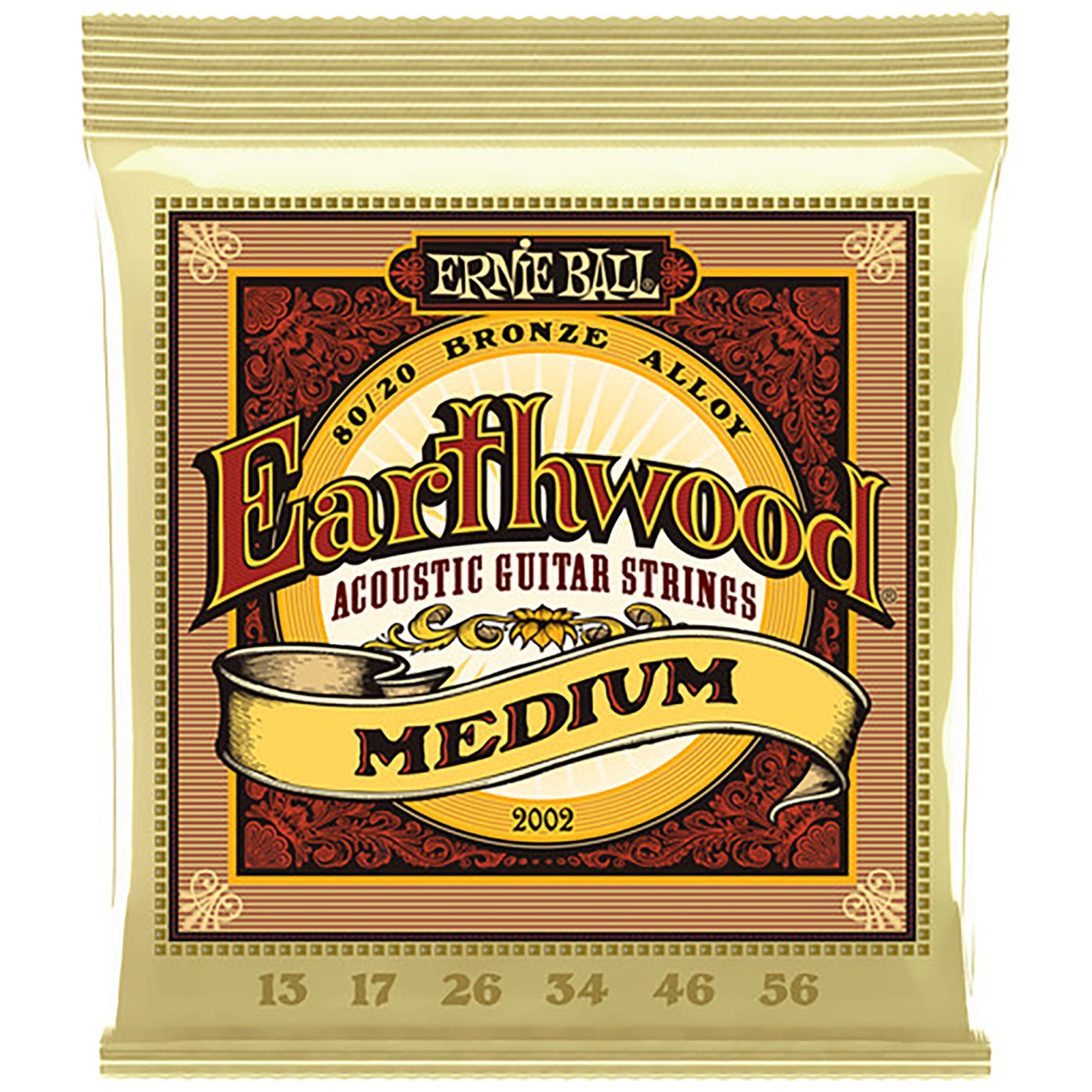 Ernie Ball Earthwood Medium 80/20 Bronze Acoustic Guitar String, 13-56 – Interst