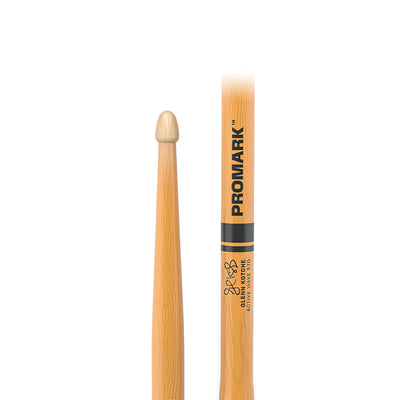 ProMark Glenn Kotche Active Wave ActiveGrip Clear Hickory Drumstick, Wood Tip (TXGKAWW)