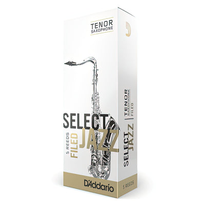 D'Addario Select Jazz Filed Tenor Saxophone Reeds, Strength 2 Hard, 5-Pack (RSF05TSX2H)