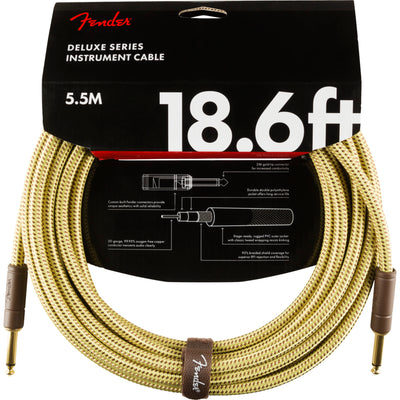 Fender Deluxe Series 18.6-Foot Tweed Instrument Cable, Straight/Straight (0990820081)