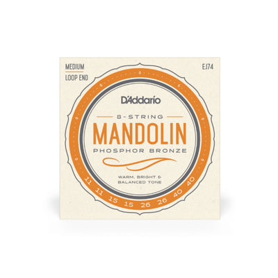 D'Addario Mandolin Strings, Phosphor Bronze, Medium, 11-40 (EJ74)