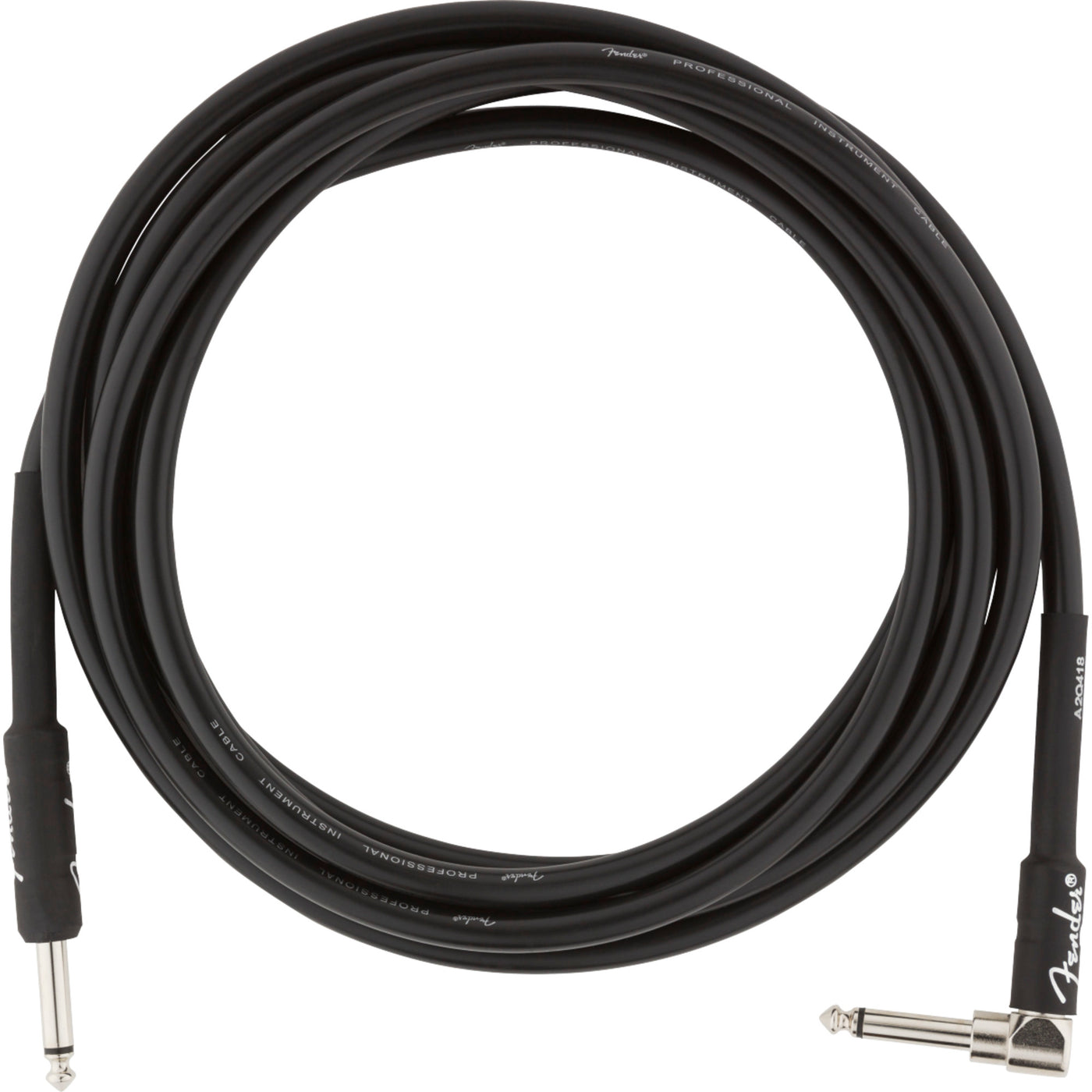 Fender Professional Series 10-Foot Straight to Angle Instrument Cable, Black (0990820025)
