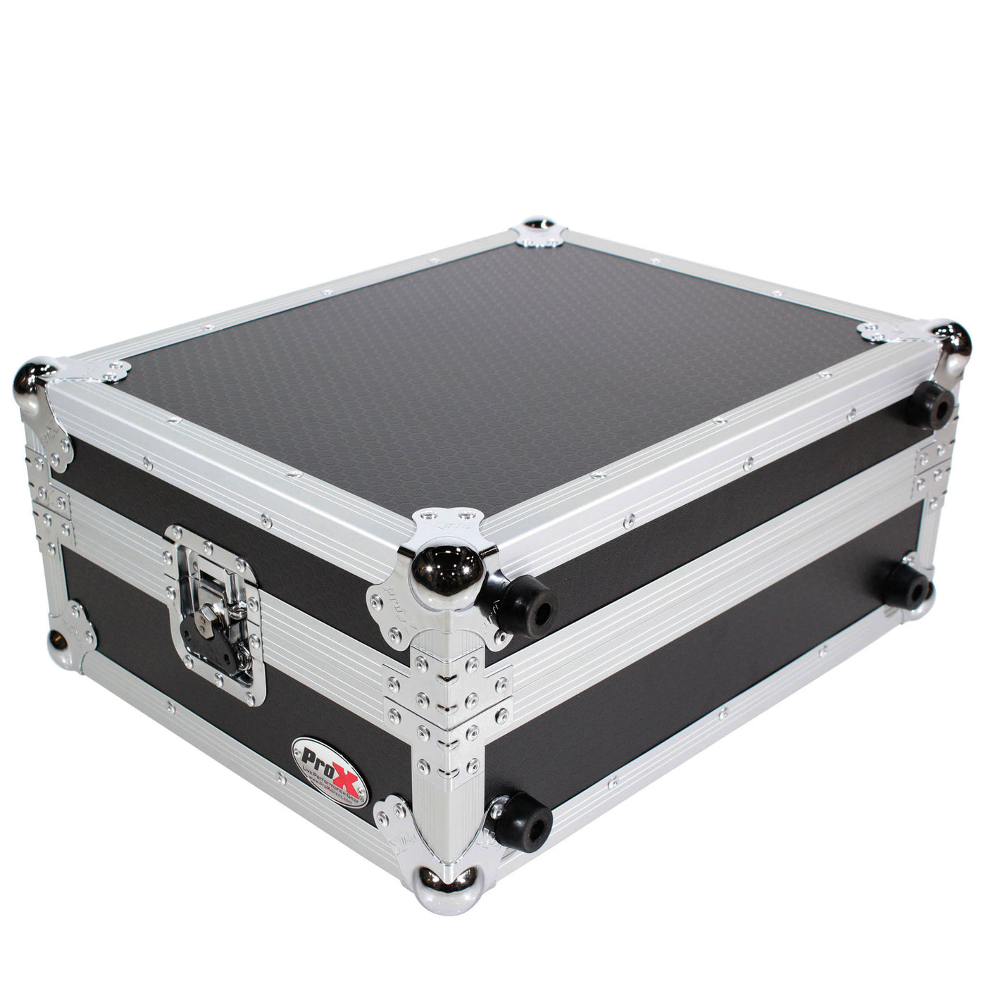 ProX T-TT Turntable Travel Case, Pro Audio Foam Kit, Universal Style, Silver on Black