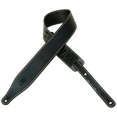 Levy's 2.5" Veg-tan Strap with Cable Stitch in Black