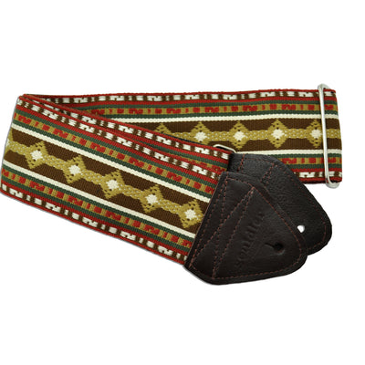 Souldier GT1181BK02DB - Handmade Souldier Fabric Bass Strap, 3 Inches Wide and Adjustable from 33" to 60" Made in the USA, Gold/Brown