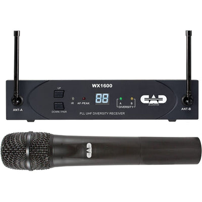 CAD Audio WX1600G StageSelect UHF Wireless Handheld Microphone System with CADLive D90 Capsule (WX1600G)